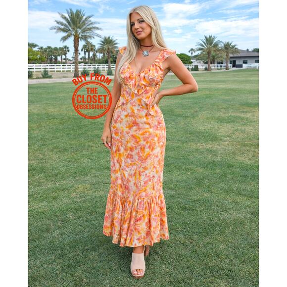 ZARA Blogger Favorite Long Linen Ruffle Maxi Dress NWT - Picture 14 of 16